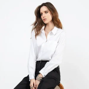 Chemise blanche rock chic pour femme