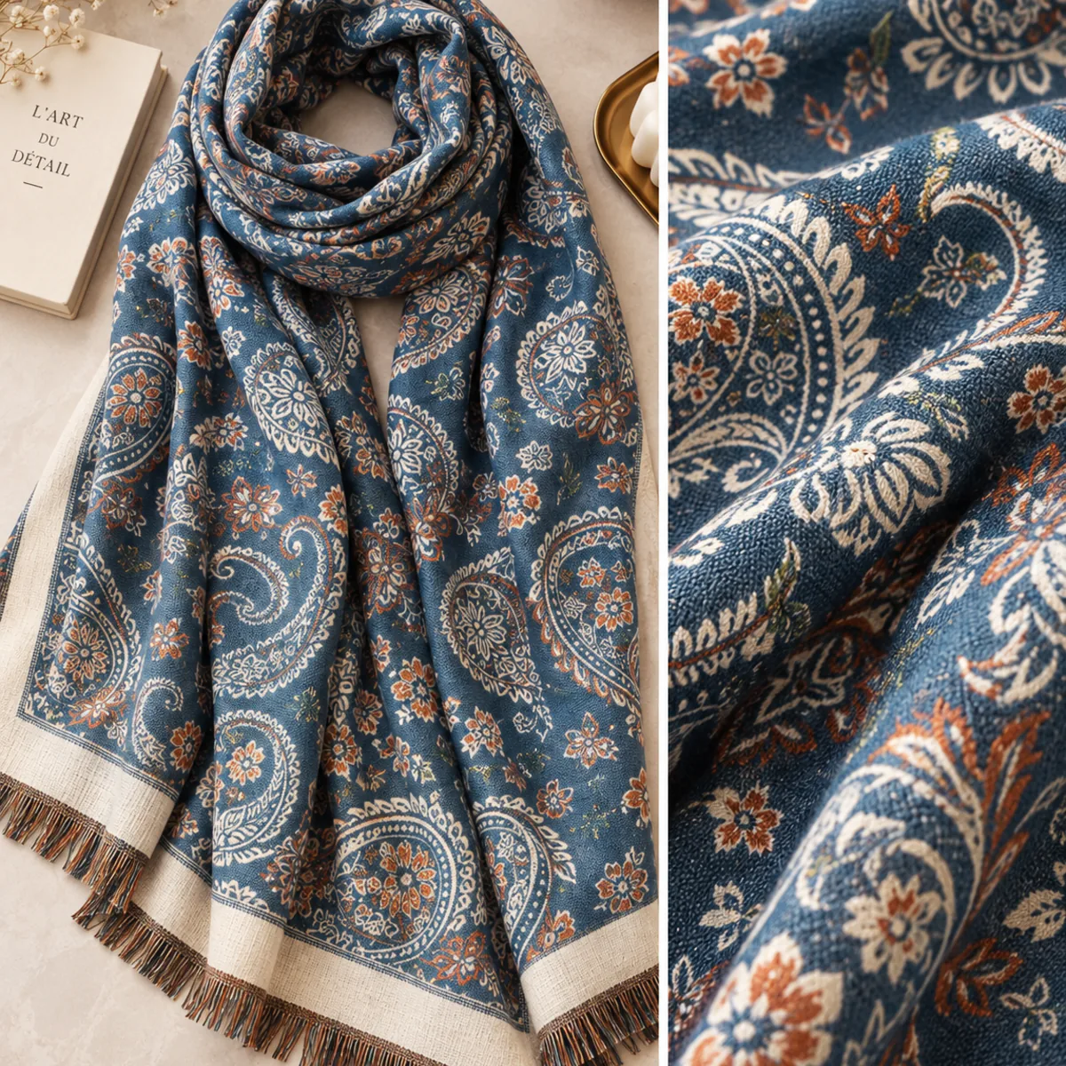 Écharpe bandana bleue – Image 2