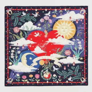 Foulard carré Freya – Bleu marine