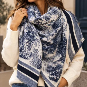Grand foulard carré femme Toile de Jouy | Les Chics Filles