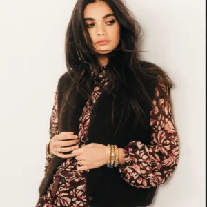 Gilet sans manches choco maille duveteuse