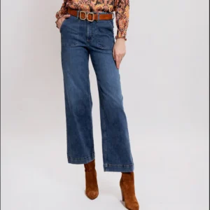 Jean large bleu foncé – Coupe wide-leg femme