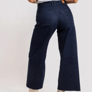 Jean wide leg denim brut bleu