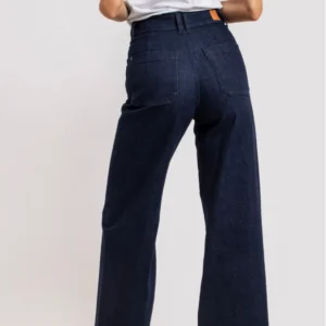 Jean wide leg denim brut