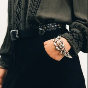 Jupe midi suédée noire coupe évasée