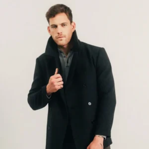 Manteau caban anthracite homme Elora porté