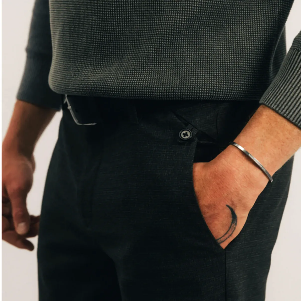 PANTALON KAKI CARREAUX CHIC