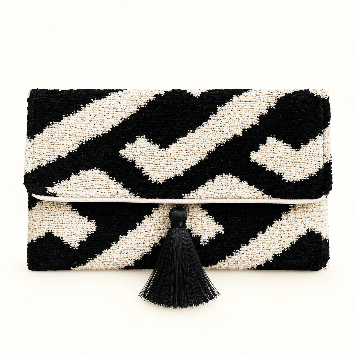 Pochette Milan en velours de soie ikat fait main