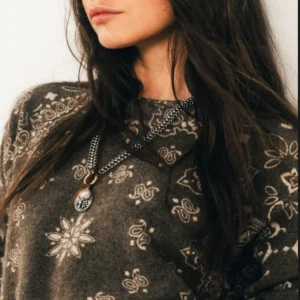 Pull imprimé bronze bandana maille douce