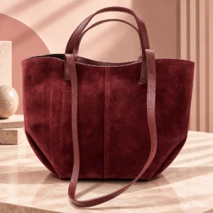 SAC EN DAIM BORDEAUX