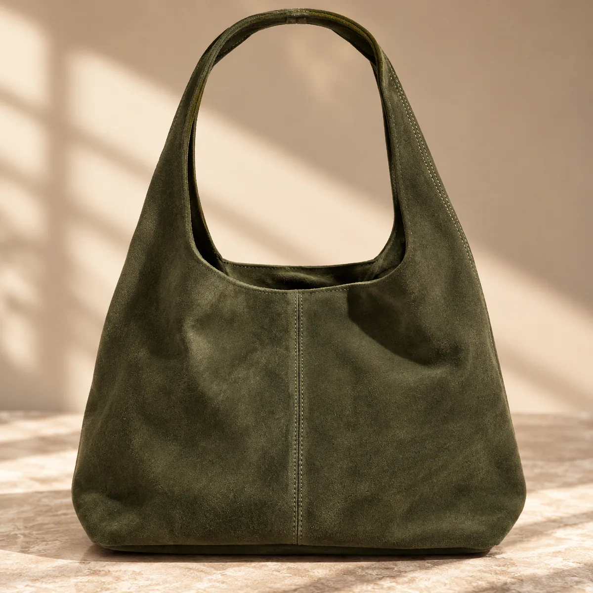 Sac hobo en daim véritable fabriqué en Italie