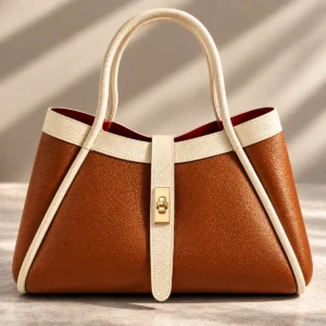 SAC MOYEN CAMEL ET ECRU