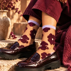 Chaussettes transparentes violettes femme Murano Atelier St Eustache