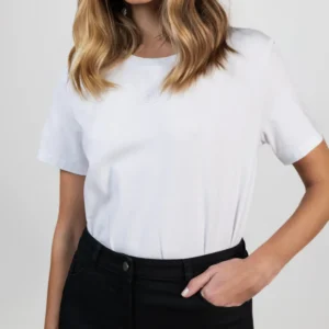 T-shirt blanc broderie double E