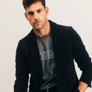 Veste blazer navy velours stretch
