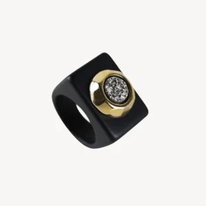 Bague druse titane noire Emolo