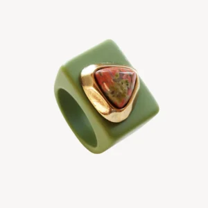 Bague unakite vert pistache Emolo