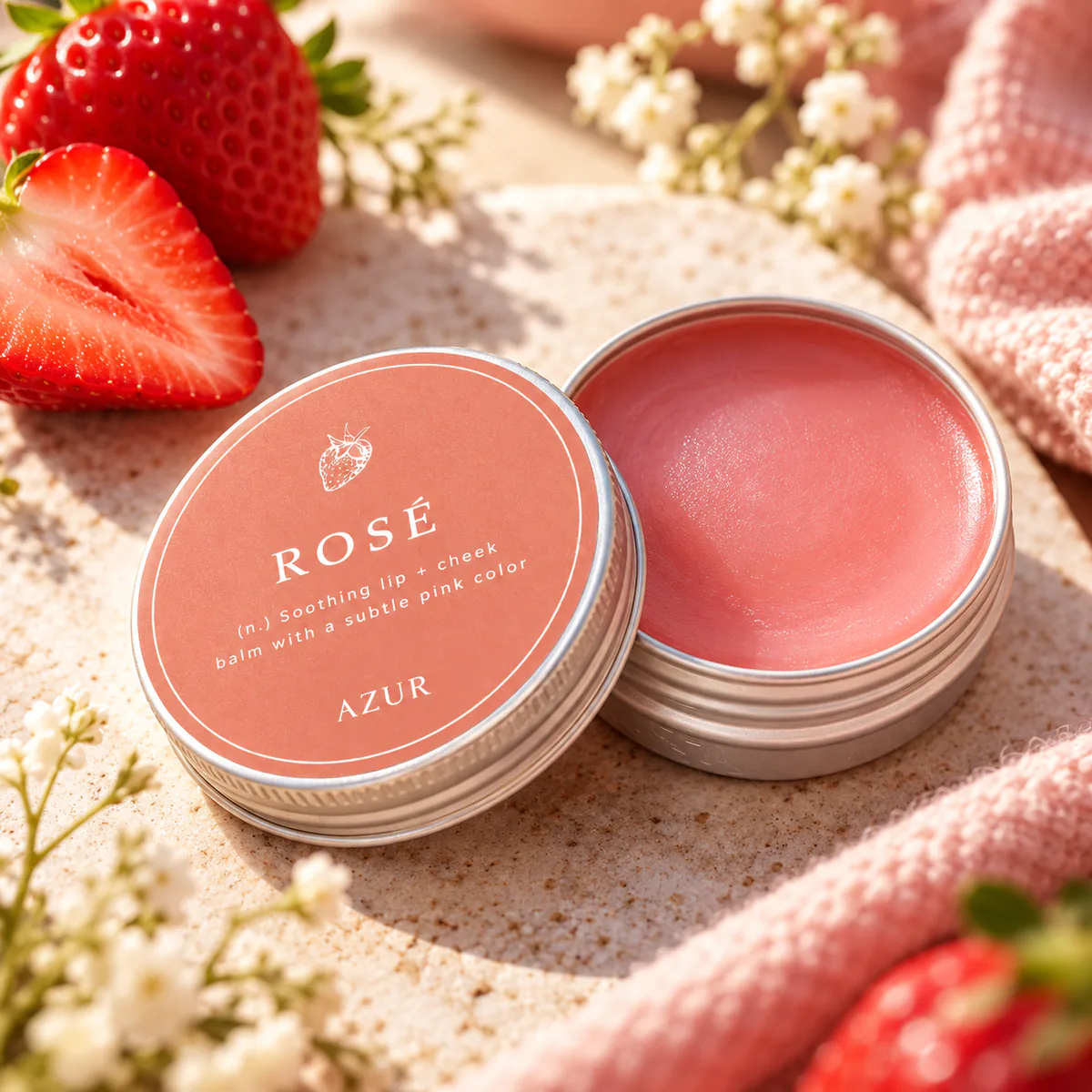 Baume lèvres joues naturel Rosé teinte rose