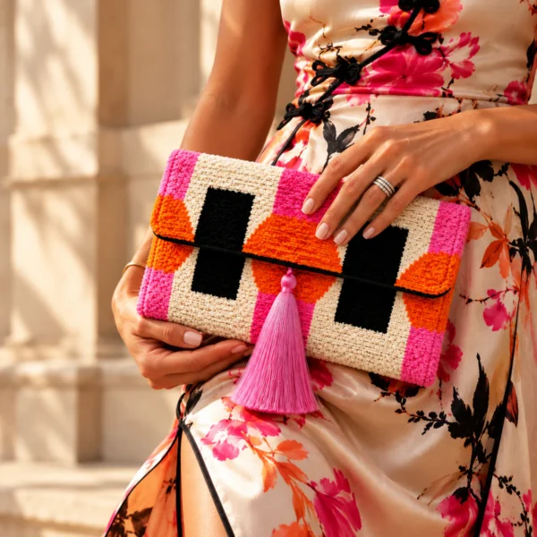 pochette santorin velours soie