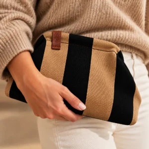 Pochette Moka et Noire Femme – Format Compact