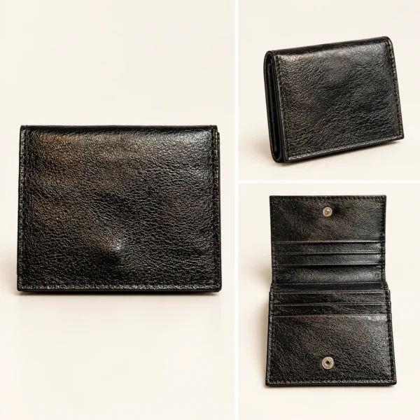 PORTE CARTE IRISE NOIR CUIR ITALIEN
