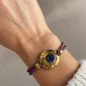 Bracelet druse naturelle Solmara Emolo marine aubergine