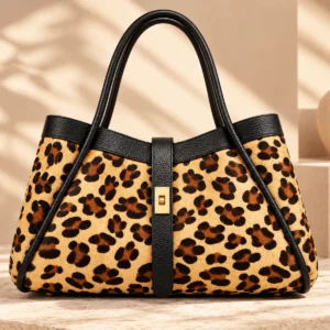 Sac léopard cuir italien Calf Hair et Togo