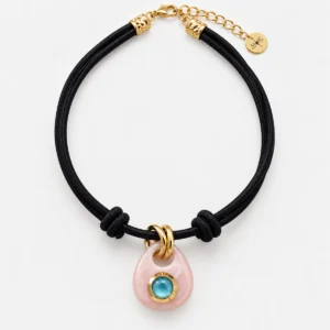 Collier effet marbre rose Saira II Emolo