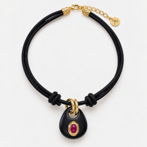 Collier effet marbre noir Saira II Emolo