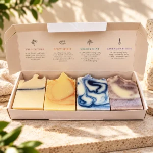 Coffret savons naturels Azur quatre parfums découverte